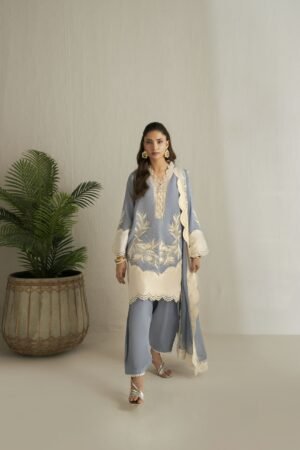 Sky Mist Embroidered Suit