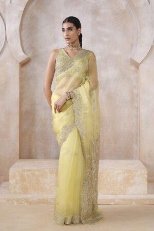 Sharvani Gota Patti Silk Saree - Yellow