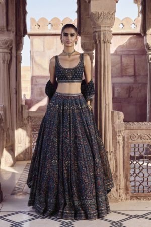 Sharinee Silk Lehenga Set - Blue