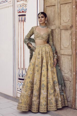 Ikshita Embroidered Silk Lehenga Set - Gold