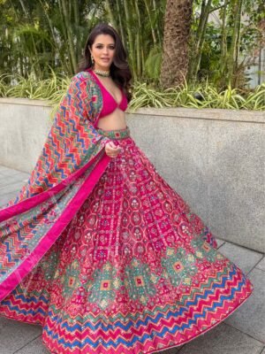 Rani Patola Vasansi Silk Embroidered Printed Lehenga Set