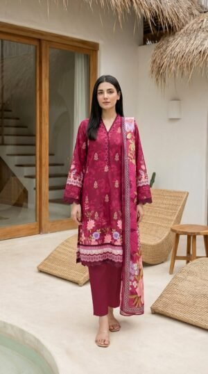 3 Piece Unstitched Printed Lawn
