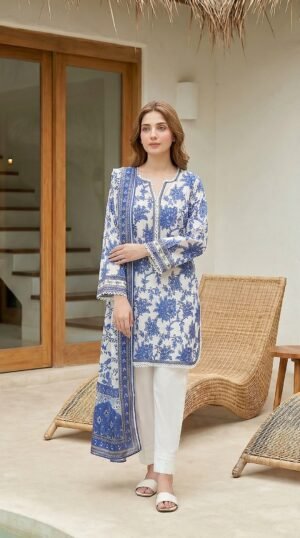 3 Piece Unstitched Printed Lawn