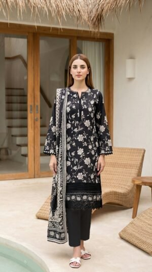 3 Piece Unstitched Printed Lawn