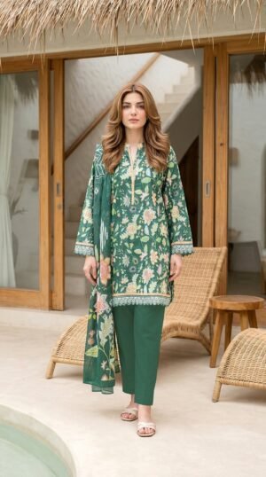 3 Piece Unstitched Printed Lawn