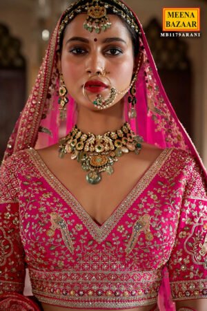 Rani Silk Zari And Sequin Embroidered Bridal Lehenga – Luxurious Wedding Wear