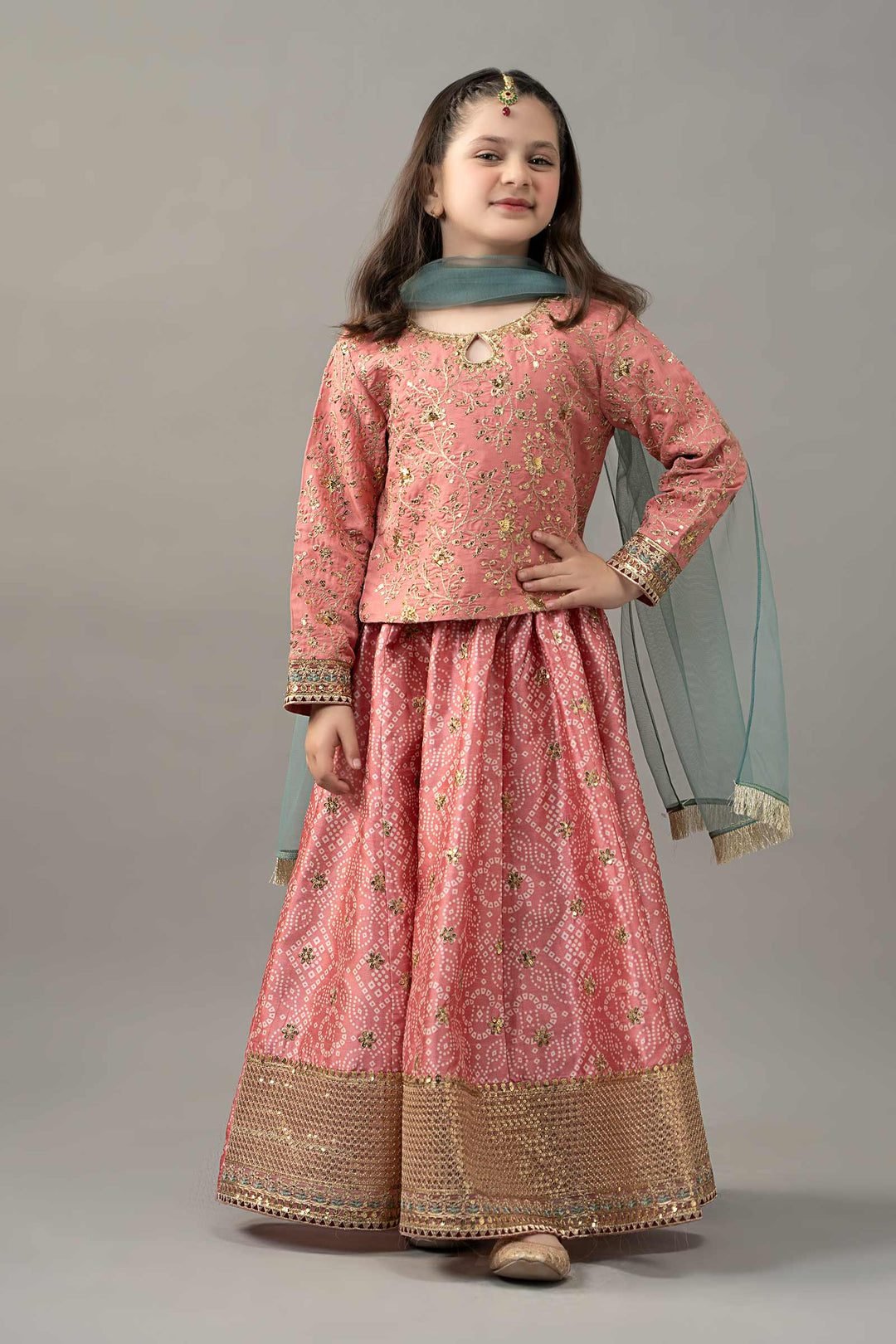3 Piece Embroidered Raw Silk Suit