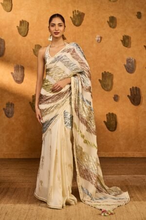 Rainbow Muse Gota Saree