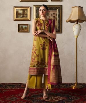 3 Piece - Embroidered Zari Lawn Suit