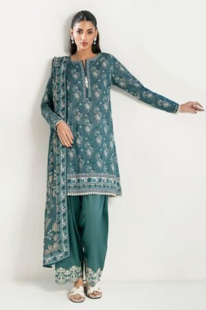 3 Piece Printed Lawn Suit With Embroidered Trouser Border Cl-62262