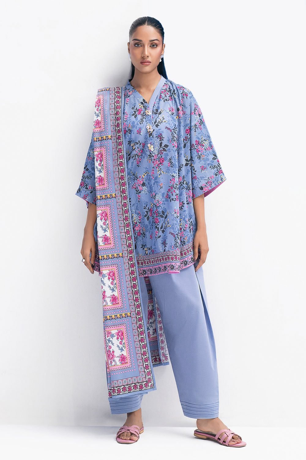 3 Piece Printed Lawn Suit Cl-62205 A