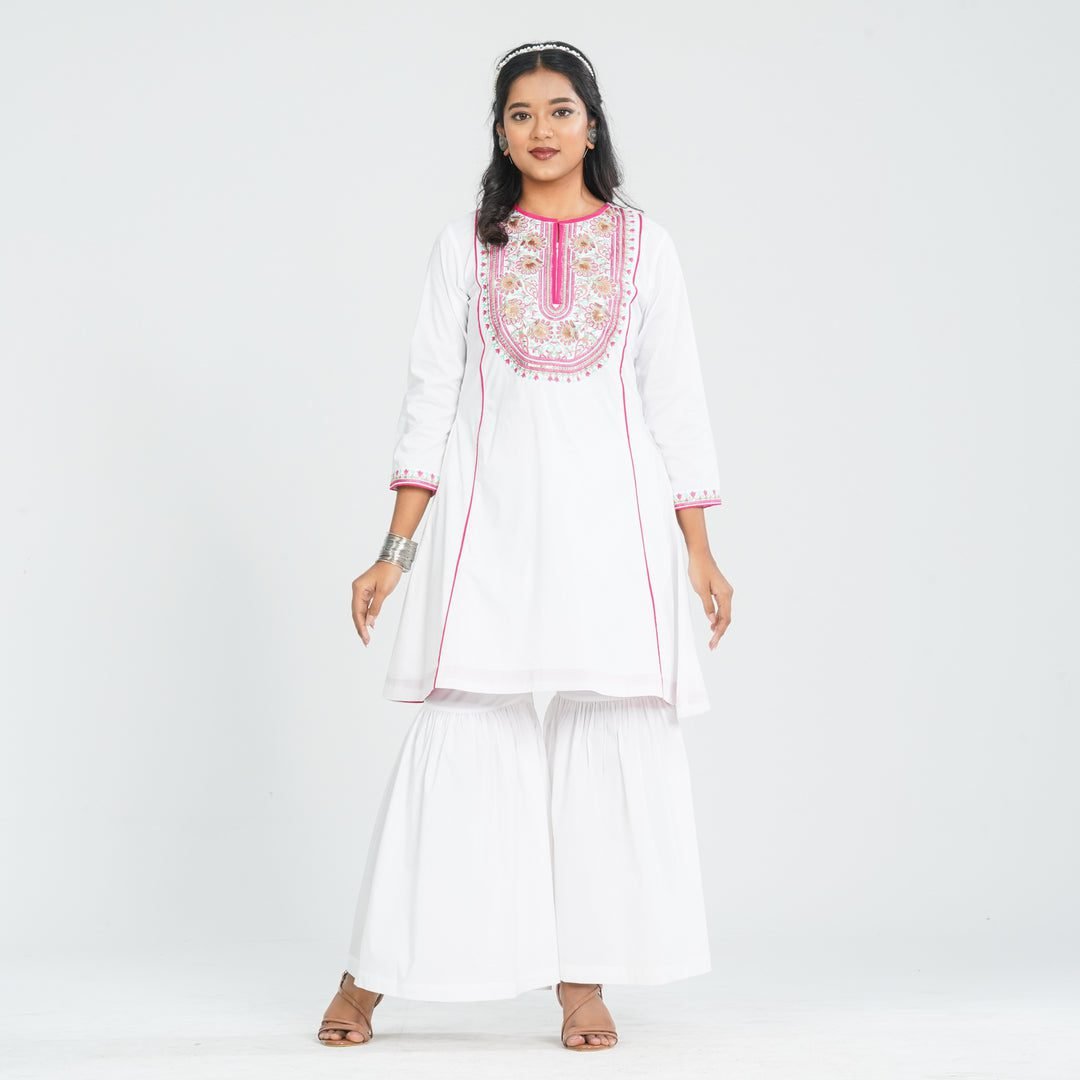 Women'S White Two Piece Set