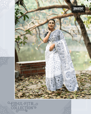 Stylish Block Printed Half Silk Sharee Collection For This Eid