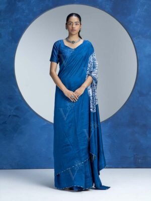 Indigo Blue Vasansi Silk Saree