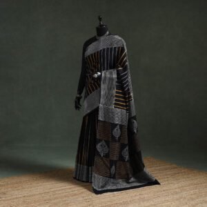 Black - Pure Mul Cotton Hand Block Sanganeri Print Saree 53