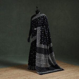 Black - Pure Mul Cotton Hand Block Sanganeri Print Saree 55