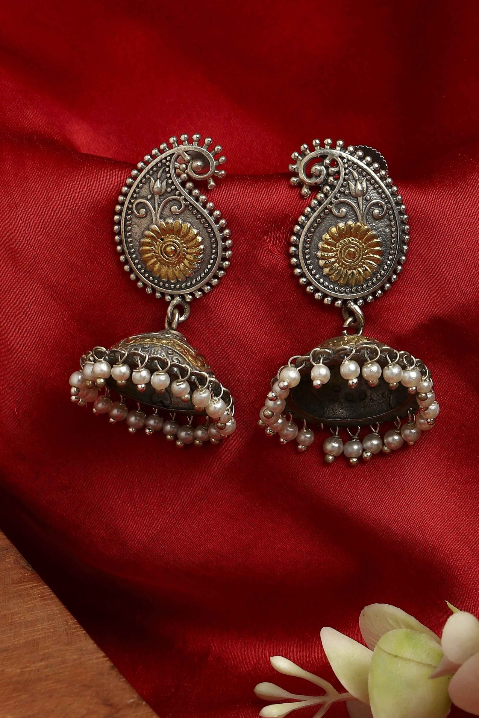 Oxidised Gold Brass Jhumka