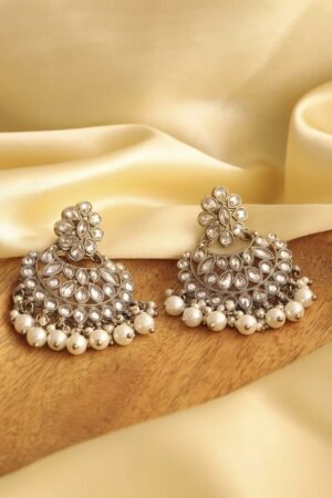 White Alloy Chaandbali