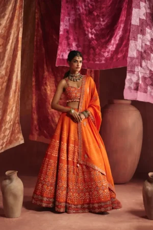 Saffron Silk Lehenga Set