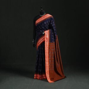 Blue - Ikat Handloom Cotton Sambalpuri Saree 57