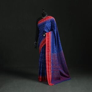 Blue - Ikat Handloom Cotton Sambalpuri Saree 61