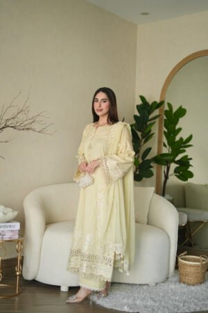 3 Piece Unstitched Embroidered Festive Eid Collection