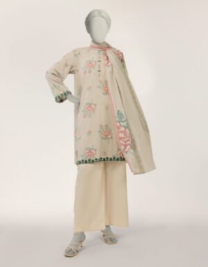 Grey Lawn Embroidered Stitched 2pc