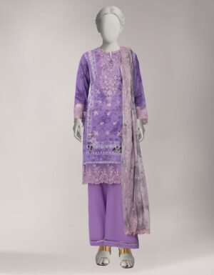 Purple Lawn Embroidered 3pc Stitched