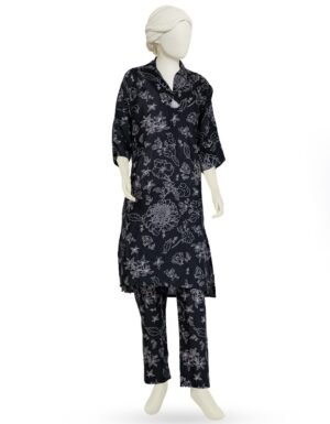 Black Lawn Printed Kurta