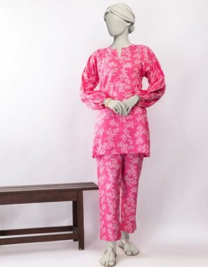 Pink Lawn Printed Kurta
