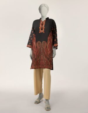 Black Lawn Digital Printed Kurta