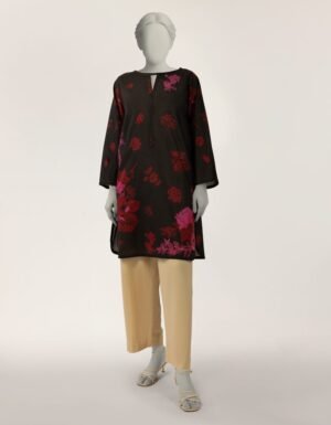 Black Lawn Embroidered Kurta