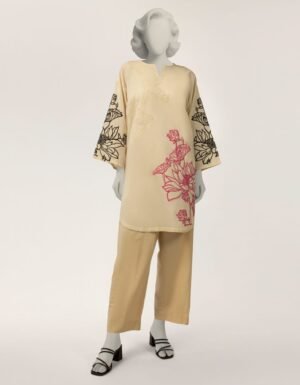 Off White Lawn Embroidered Kurta