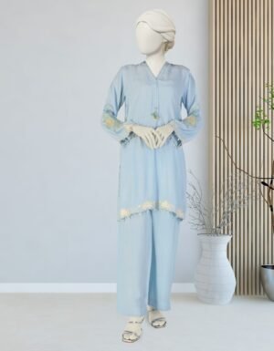 Blue Maple Silk Embroidered Co-Ord Set
