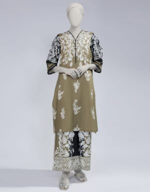 Green Dobby Digital Printed Co-Ord Set