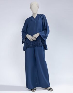 Blue Lawn Schiffli Co-Ord Set