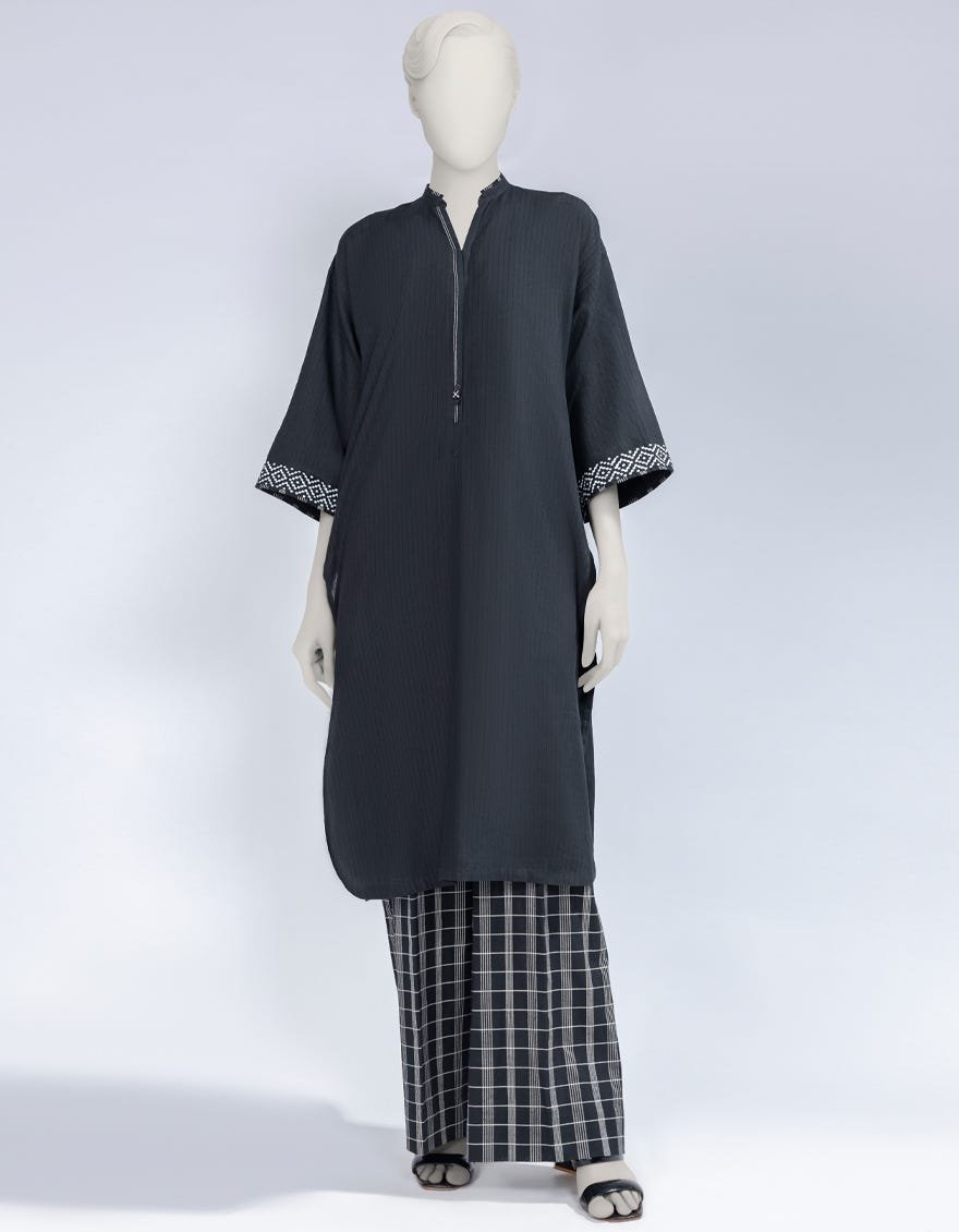 Black Dobby Dyed Co-Ord Set