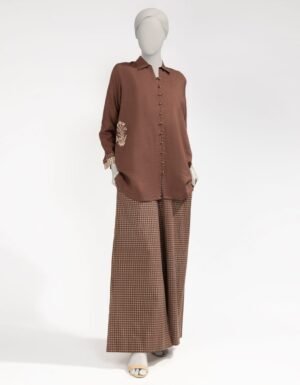 Brown Dobby Dyed Co-Ord Set