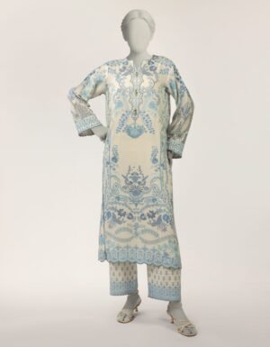 White Maple Silk Digital Printed Co-Ord Set