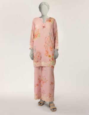 Pink Lawn Embroidered Co-Ord Set