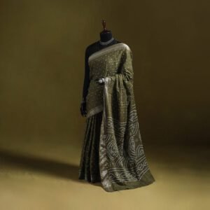 Kutch Tie-Dye Pure Cotton Bandhani Saree With Border 17