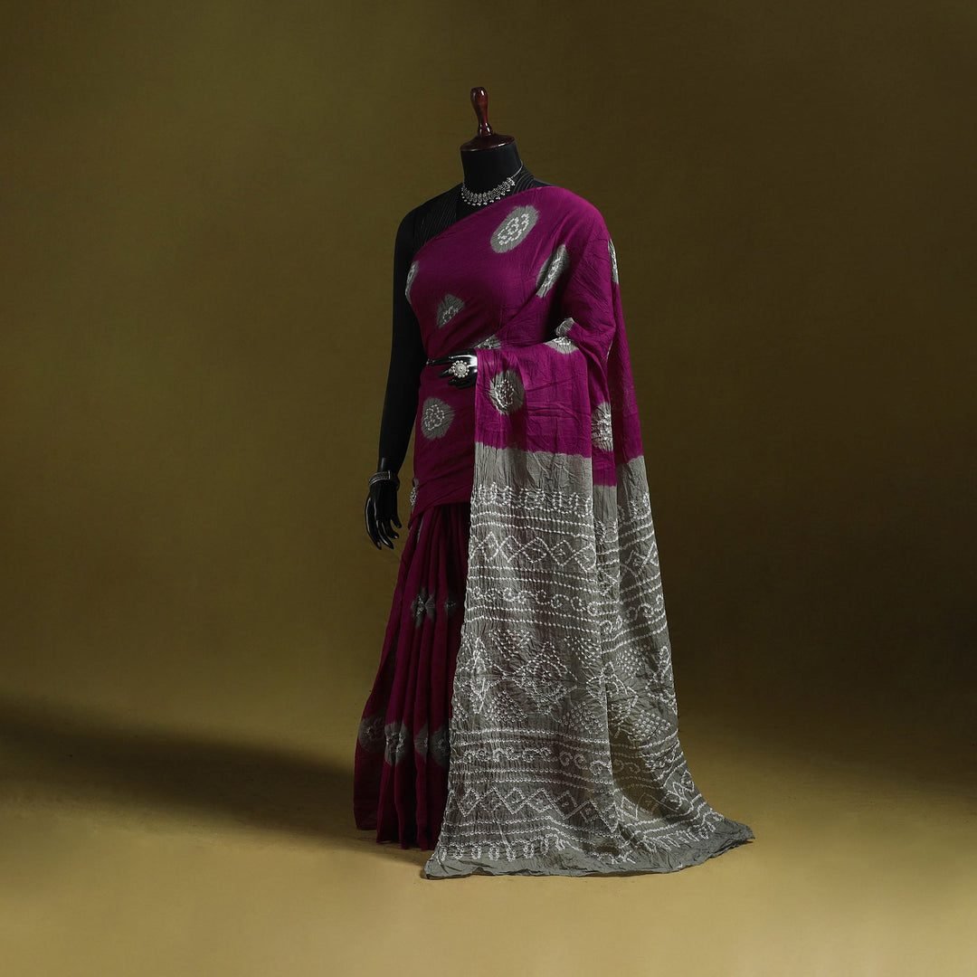 Multicolor - Kutch Tie-Dye Pure Cotton Bandhani Saree 02