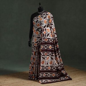 Multicolor - Pure Mul Cotton Hand Block Batik Print Saree 42