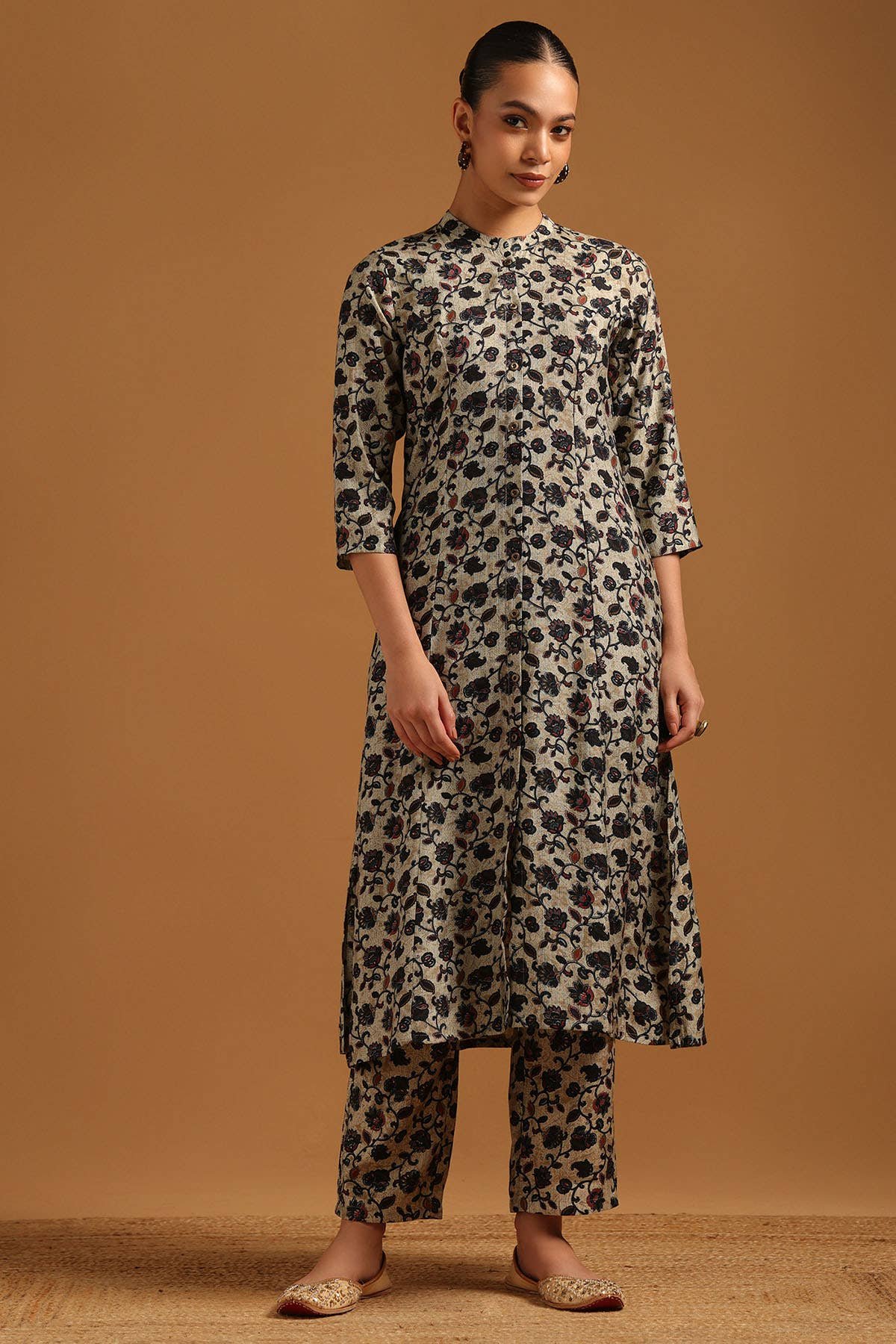 Navy Blue Desert Storm Ethnic Motifs Co-Ord Set