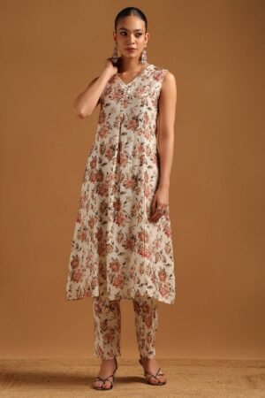 Off White Desert Storm Floral Co-Ord Set