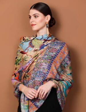 Womens Fine Soft Bamboo Stole Shikaardar Print Design