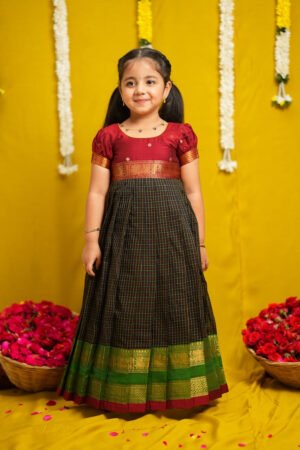 Daksha Black Checks Frock Mini