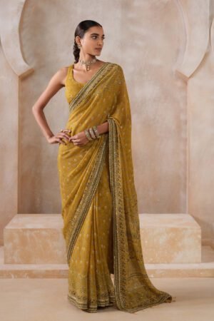 Alenka Chiffon Saree - Yellow