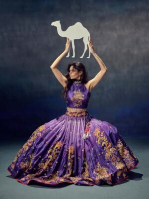 Purple Vasansi Silk  Lehenga Set