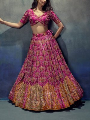Pink Vasansi Silk  Lehenga Set